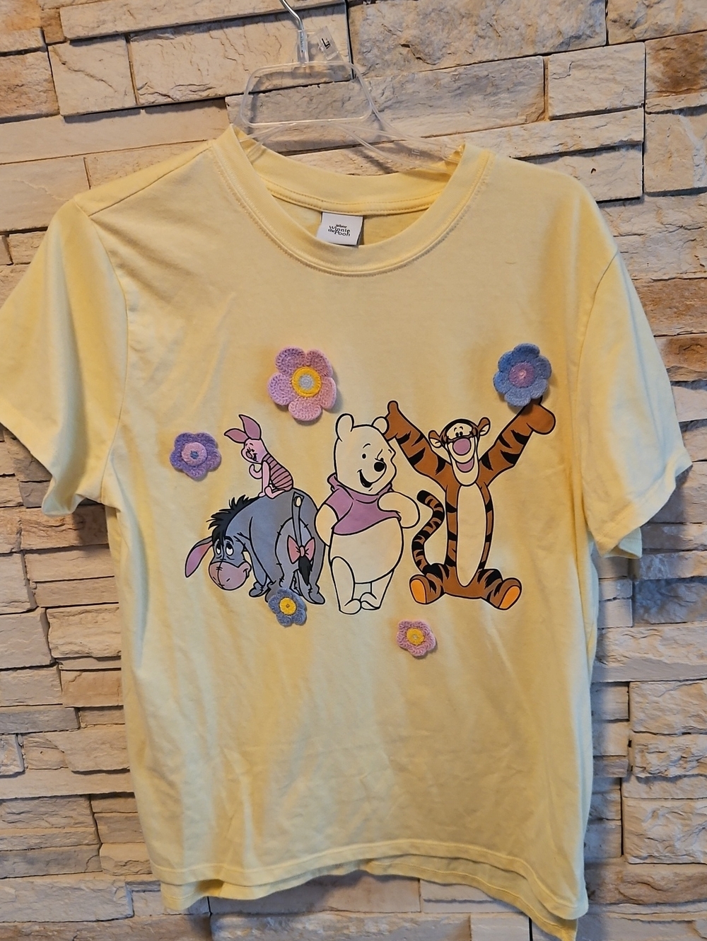 Disney Yellow Winnie the Pooh & Friends Graphic Tee with Purple Accents